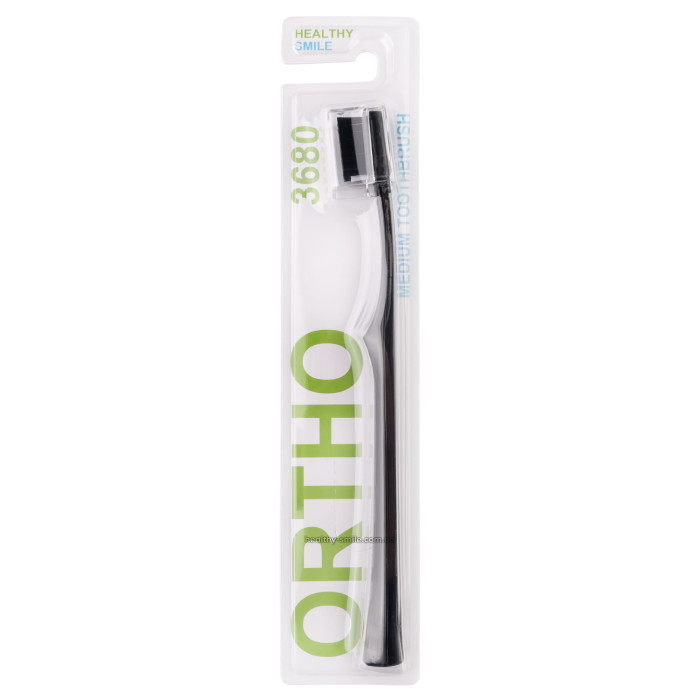 Healthy Smile Ortho Medium Ортодонтична зубна щітка, Чорна